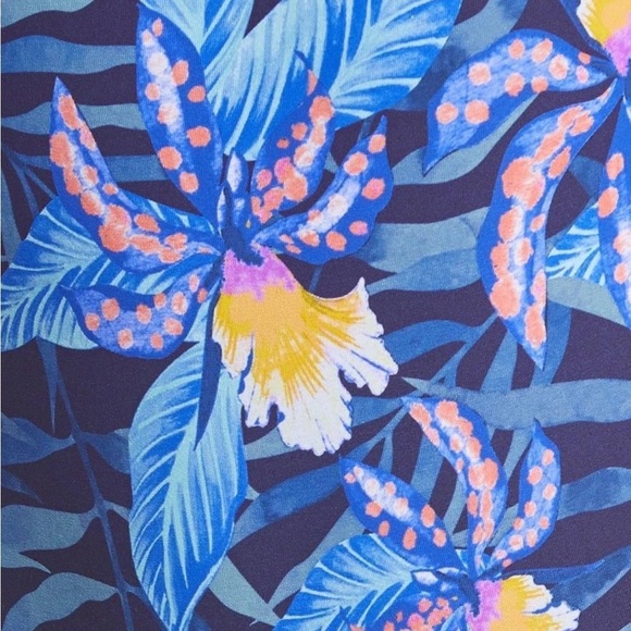 Rip Curl Tropic Tribe One Piece Floral Blue Deep Open Back Side Cut Outs Swim - Picture 3 of 12